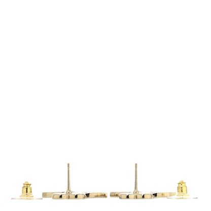 Chanel Metal Enamel CC Heart Drop Earrings Gold Black Pink 3 of 4