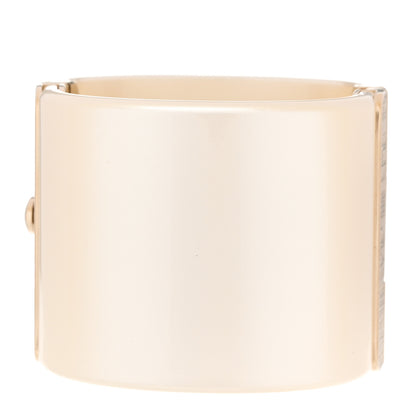 Chanel Resin Crystal Pearl April In Paris CC Cuff Beige 3 of 6