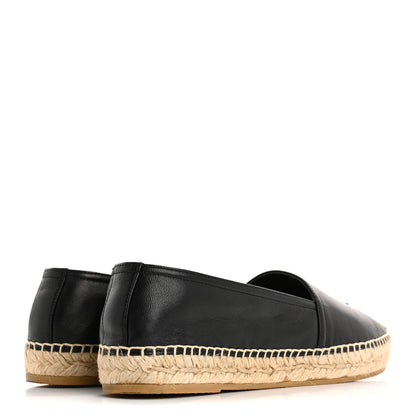 Saint Laurent Lambskin Monogram Espadrilles 37 Black 5 of 13