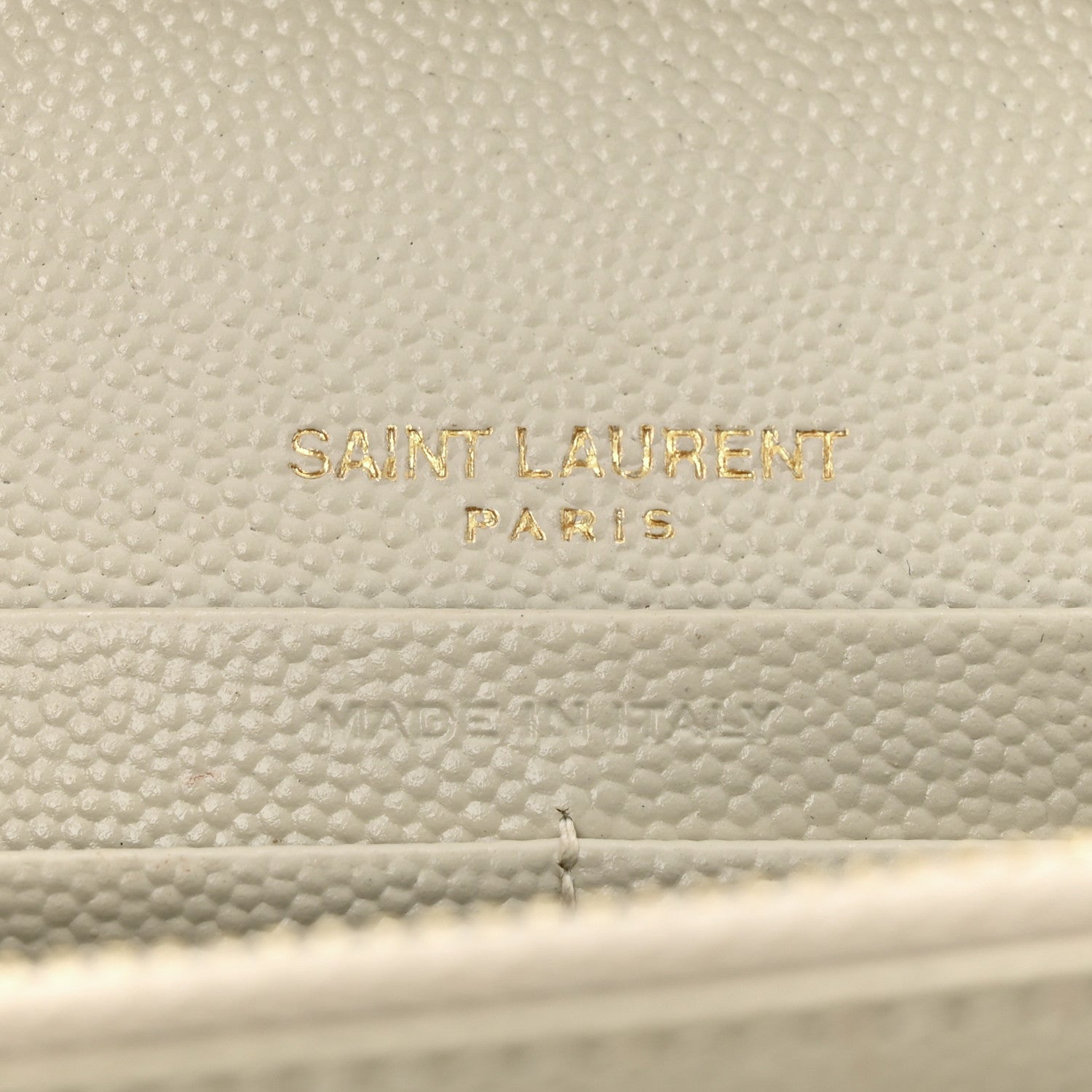Saint Laurent Grain De Poudre Mixed Matelasse Triquilt Monogram Chain Wallet Blanc Vintage 6 of 15