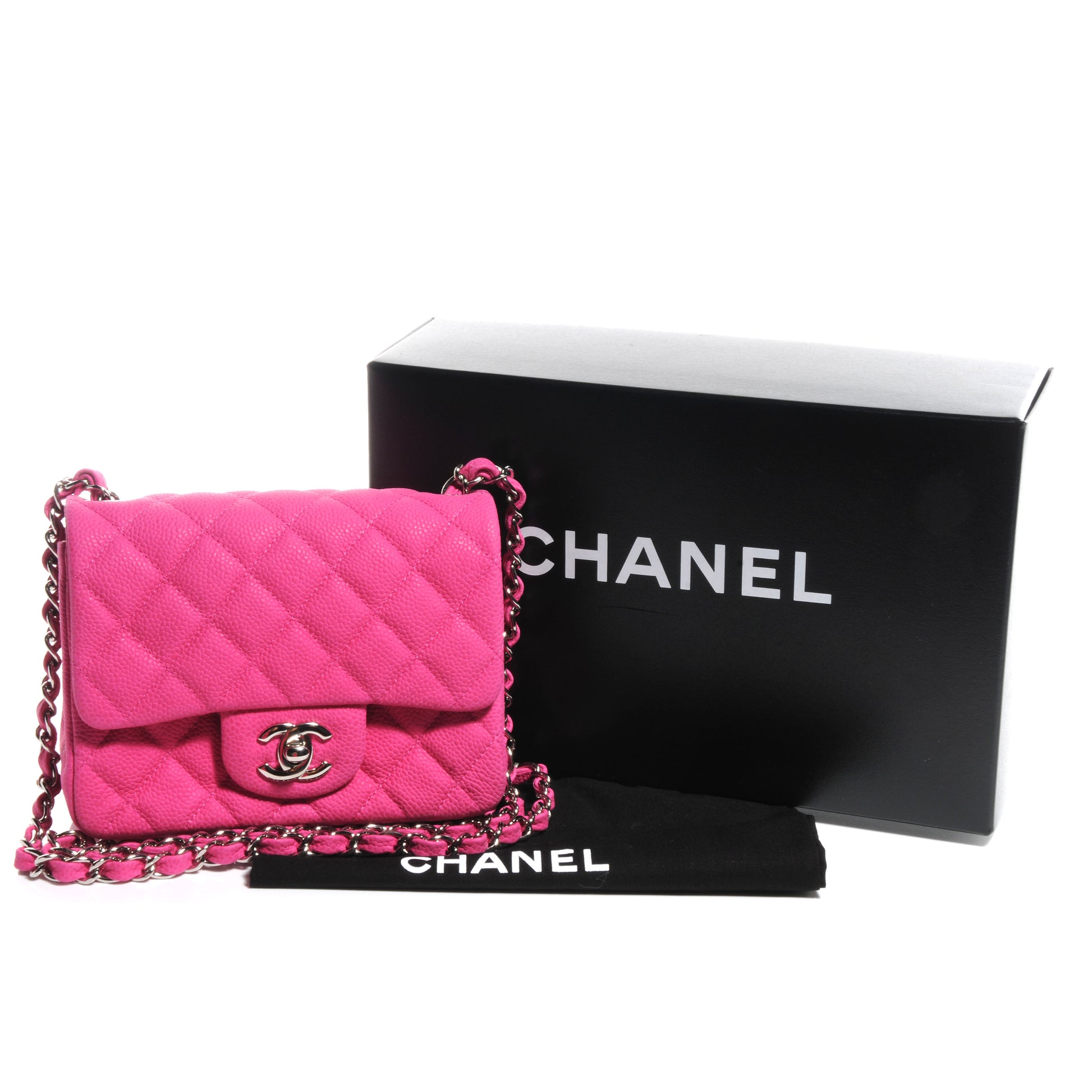 Chanel Iridescent Caviar Quilted Mini Flap Hot Pink 3 of 9
