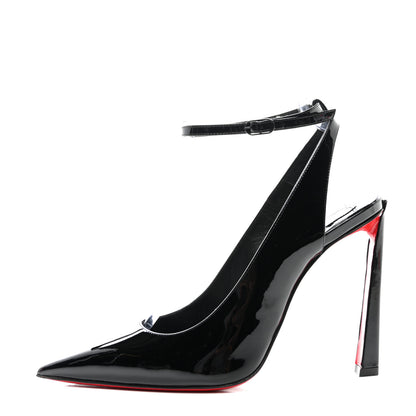Christian Louboutin Patent Calfskin Condora Sling 100 Pumps 39.5 Black 1 of 10