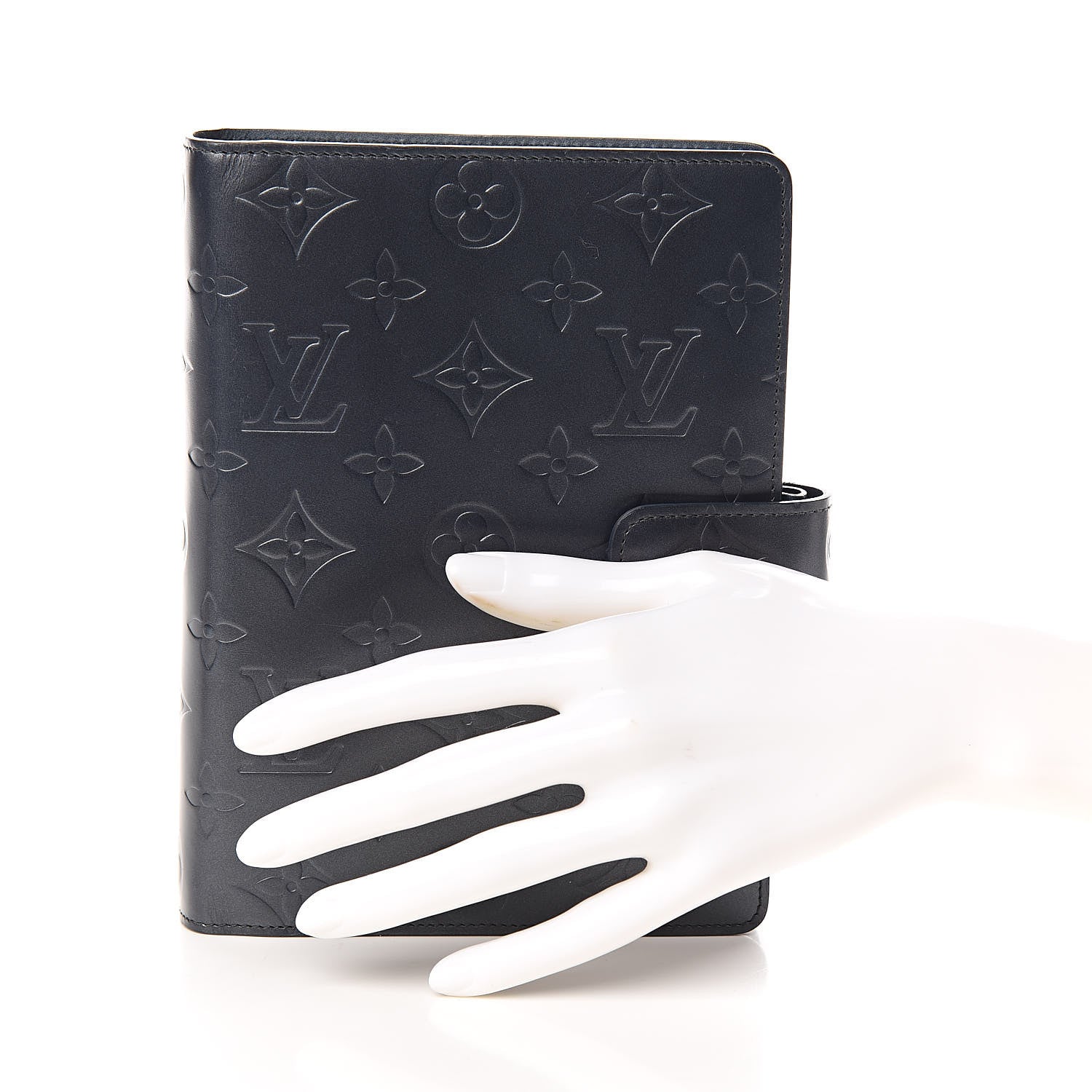 Louis Vuitton Mat Monogram Medium Ring Agenda Cover Black 2 of 7