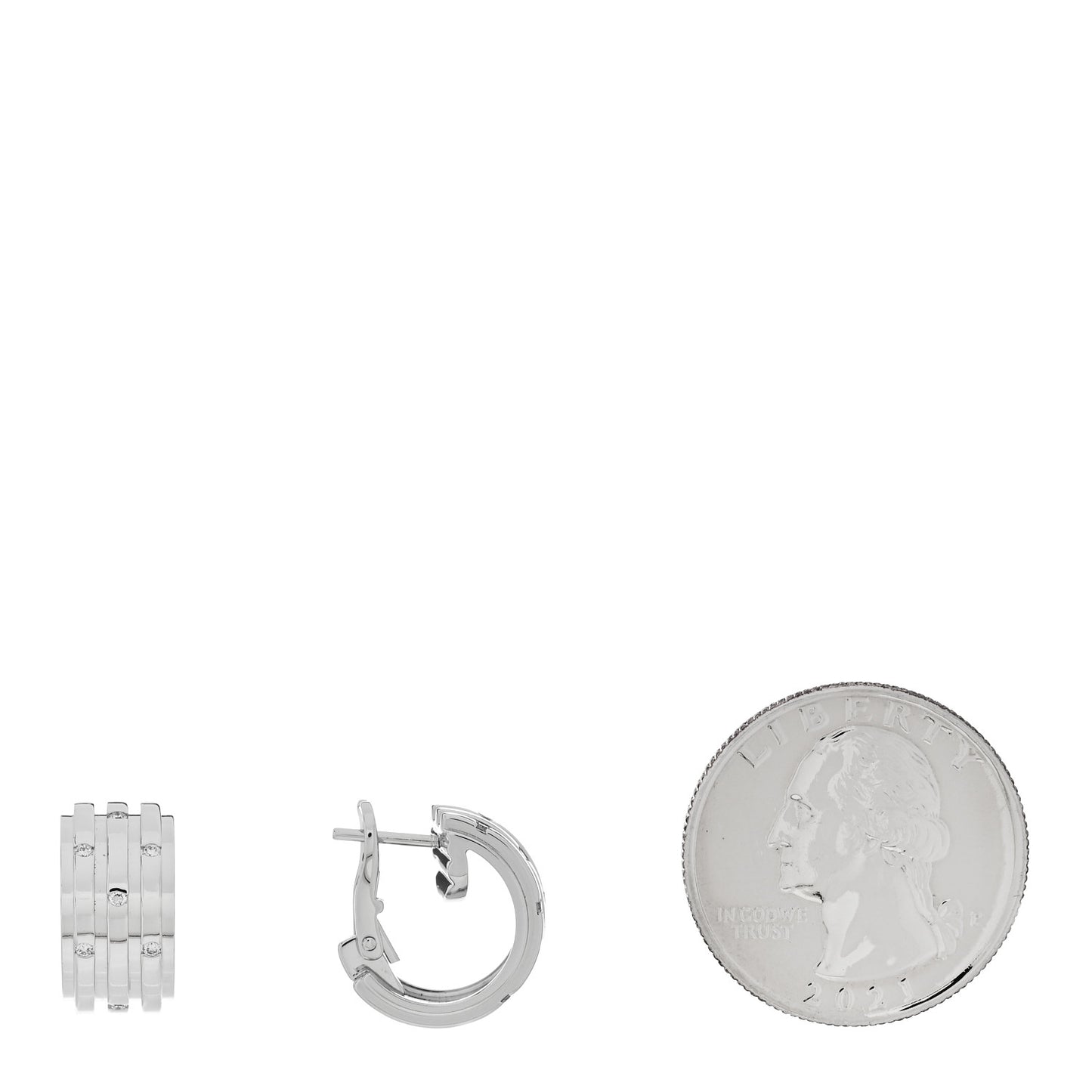18K White Gold Diamond .14ctw Hoop Earrings