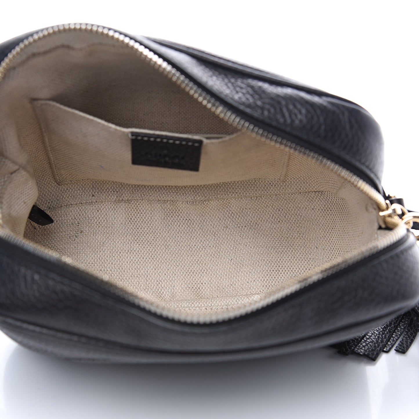 Pebbled Calfskin Small Soho Disco Bag Black