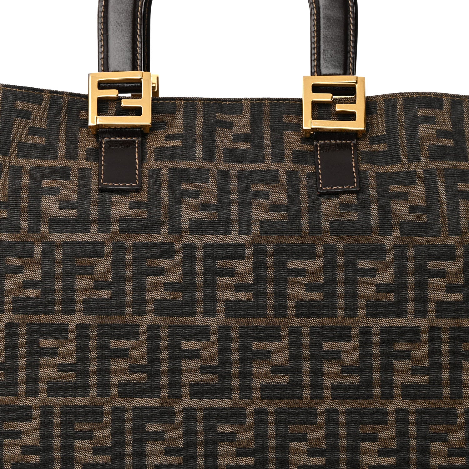 Fendi Zucca Top Handle Tote Tobacco 7 of 13