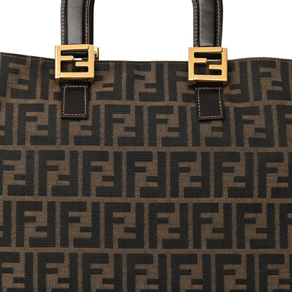 Fendi Zucca Top Handle Tote Tobacco 7 of 13