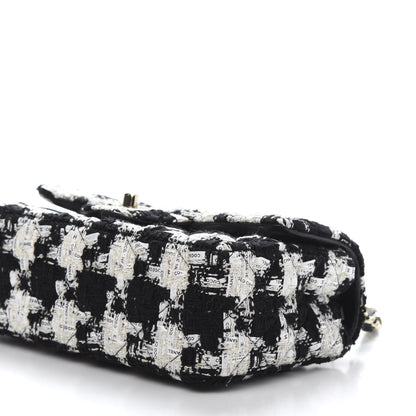 Chanel Tweed Quilted Mini Rectangular Flap Black Ecru White 8 of 10
