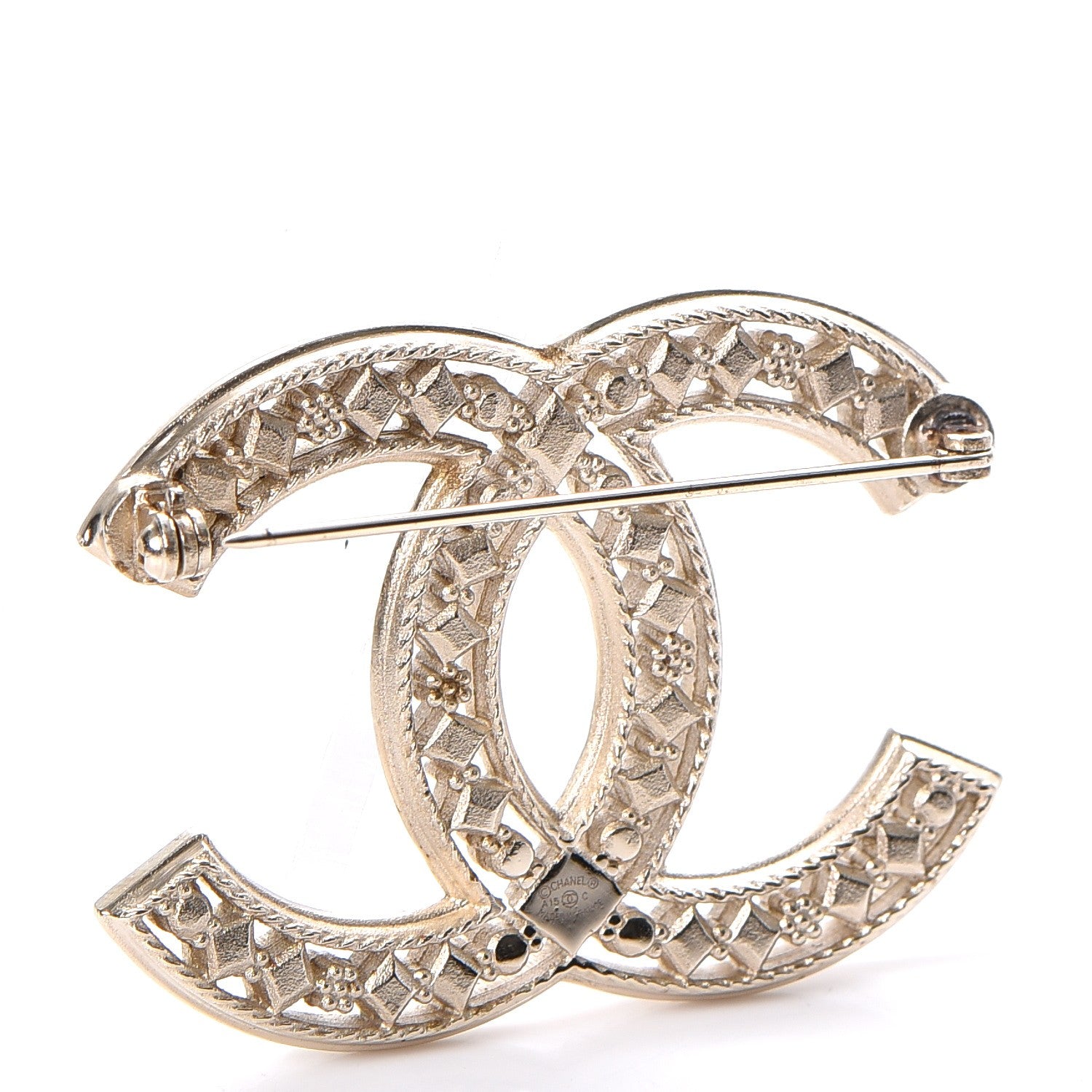 Chanel CC Brooch Light Gold 3 of 5