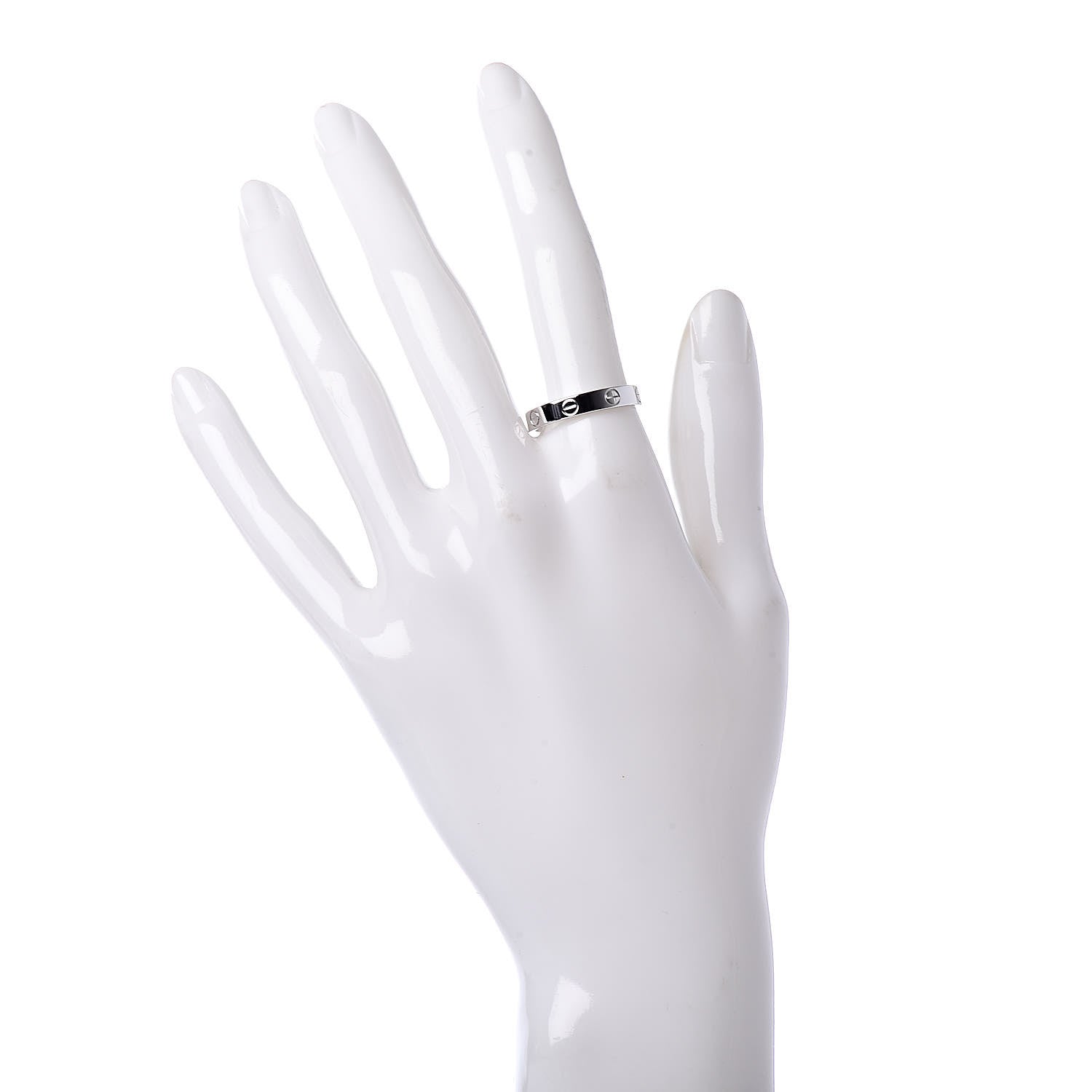 Cartier 18K White Gold 3.5mm LOVE Wedding Band Ring 56 7.5 2 of 4