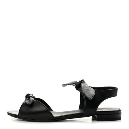 Chanel Lambskin Bow CC Flat Sandals 38.5 Black 1 of 9