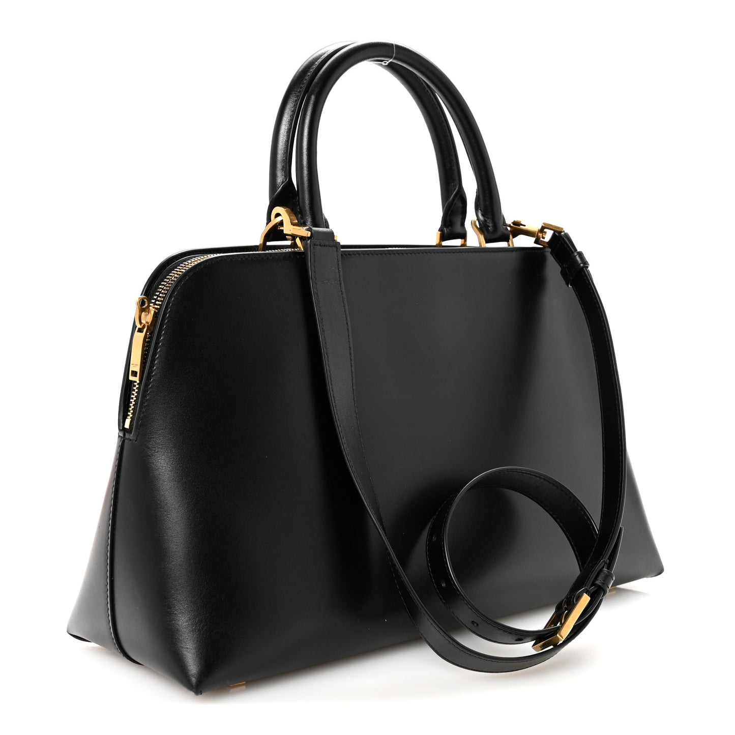 Calfskin Sac De Jour Duffle Top Handle Black
