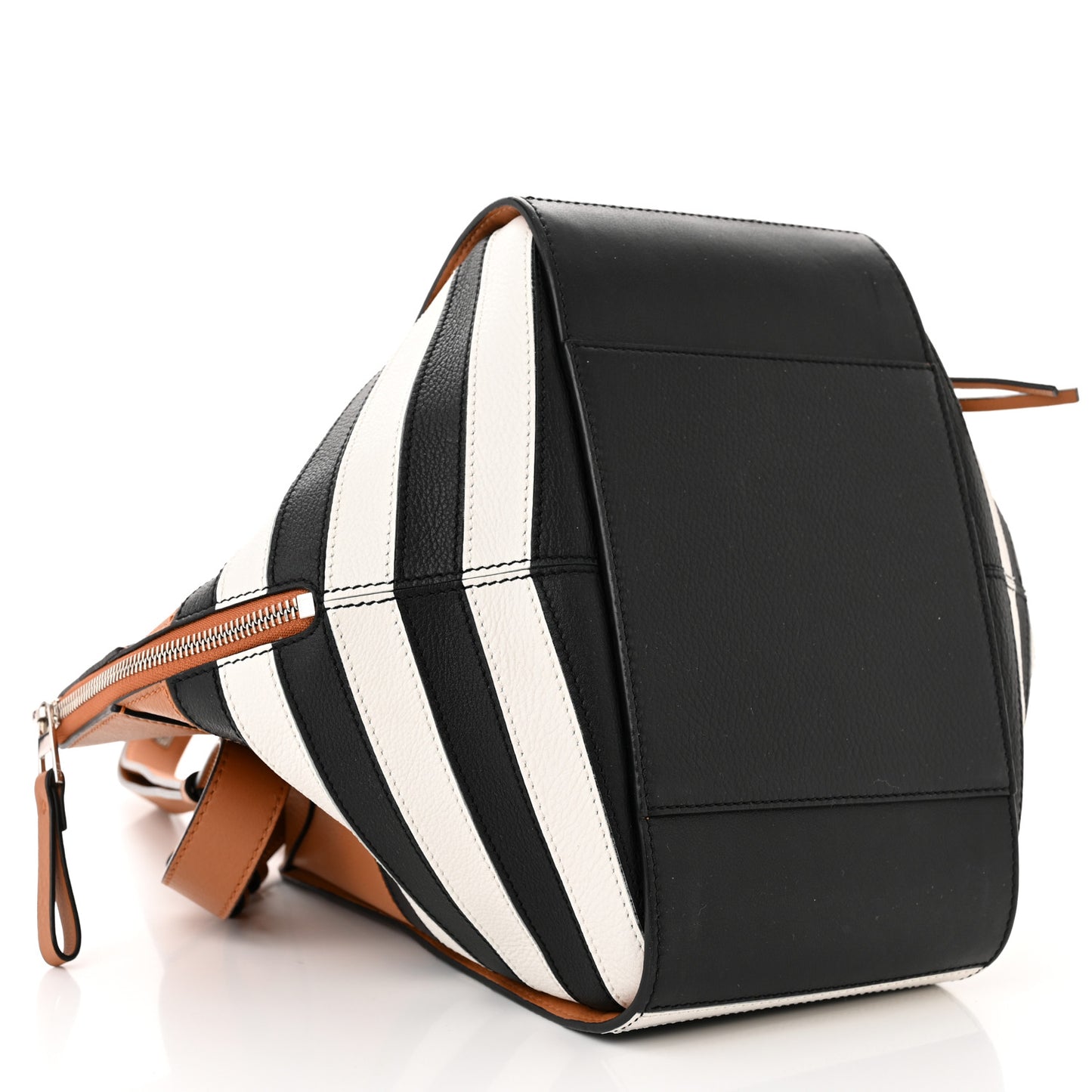 Calfskin Marine Stripe Small Hammock Shoulder Bag Tan