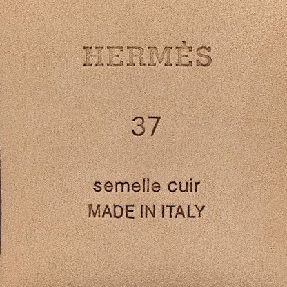 Hermes Box Calfskin Oran Sandals 37 Gold 7 of 8