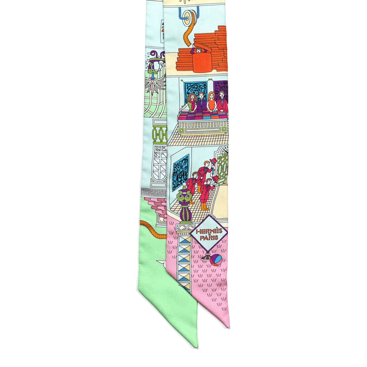 Silk La Maison des Carres Twilly Aqua Vert D'eau Rose