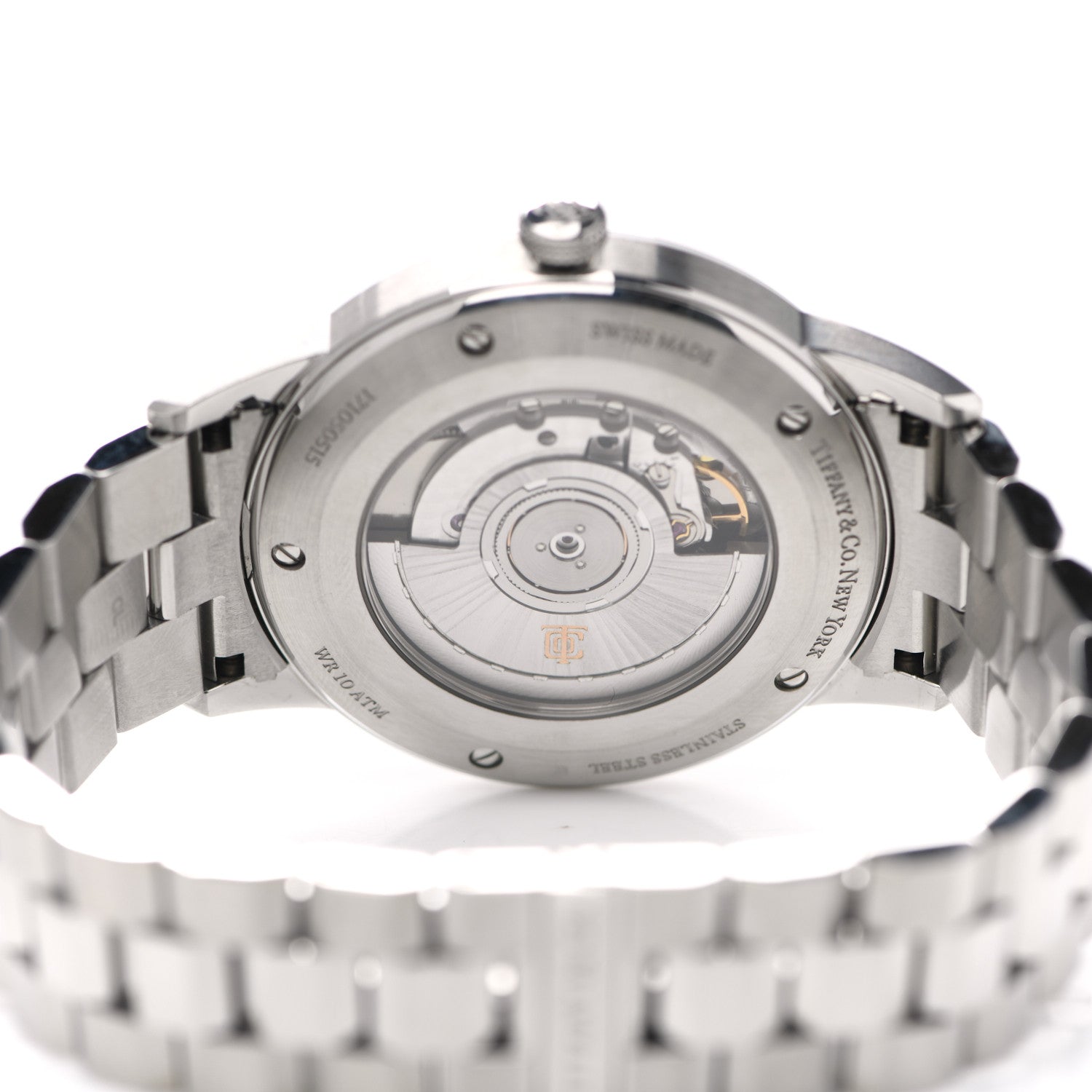 Tiffany Stainless Steel 40mm CT60 3-Hand Automatic Watch Blue 4 of 5