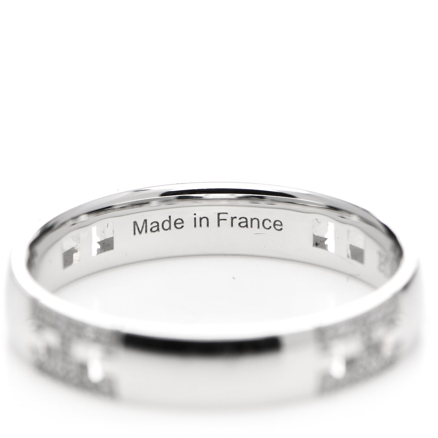 18K White Gold Diamond Ever Herakles Four-Station Wedding Band Ring 51 5.75