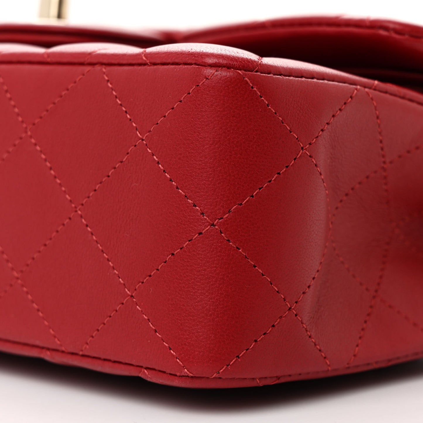 Lambskin Quilted Small Double Flap Red