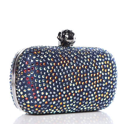Alexander McQueen Silk Crystal Skull Box Clutch Multicolor 3 of 8