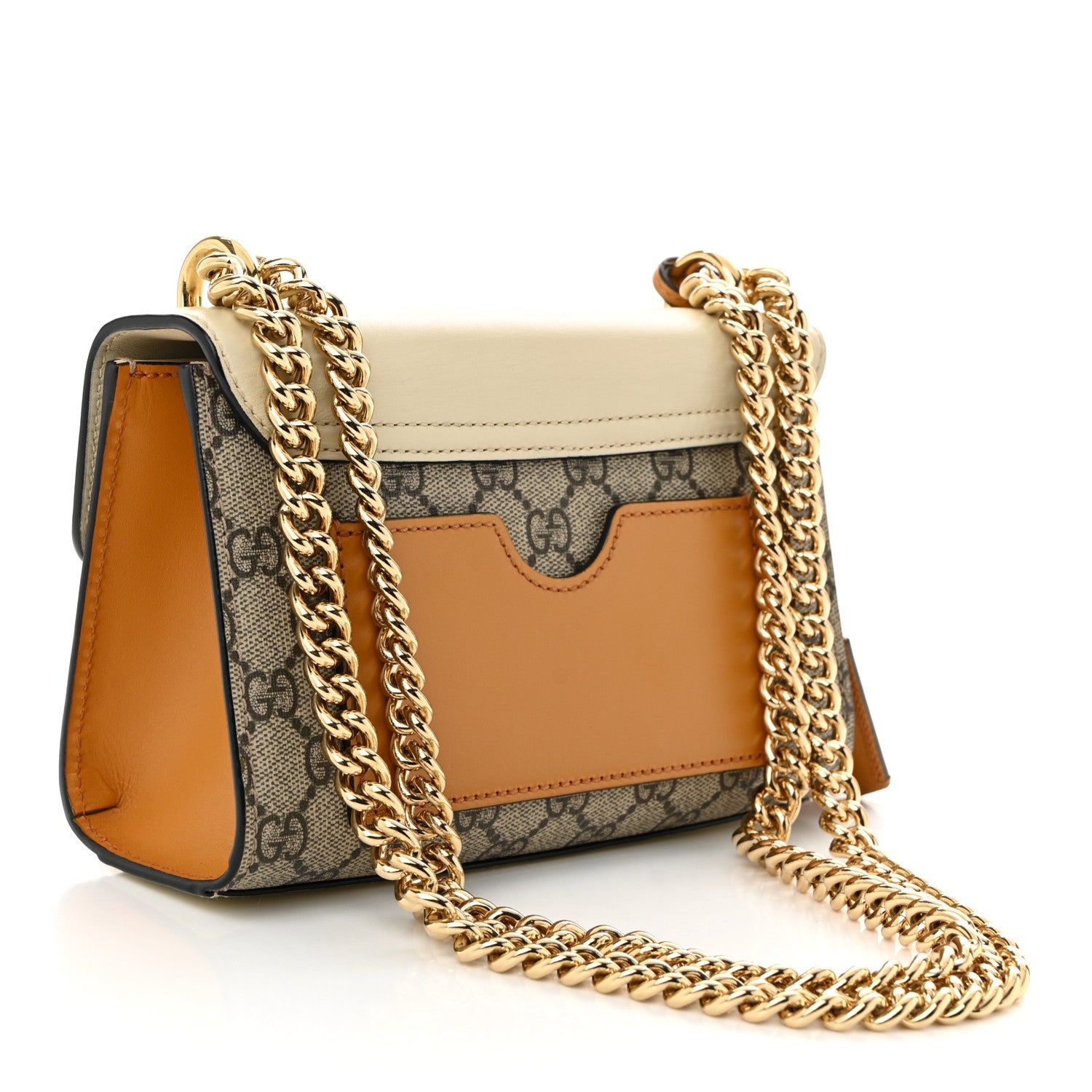 Gucci GG Supreme Monogram Calfskin Small Padlock Shoulder Bag Beige Mystic White Sun Oil 4 of 19