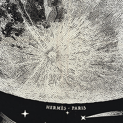 Hermes Silk Cashmere Clair De Lune Shawl 140 Black White 2 of 3