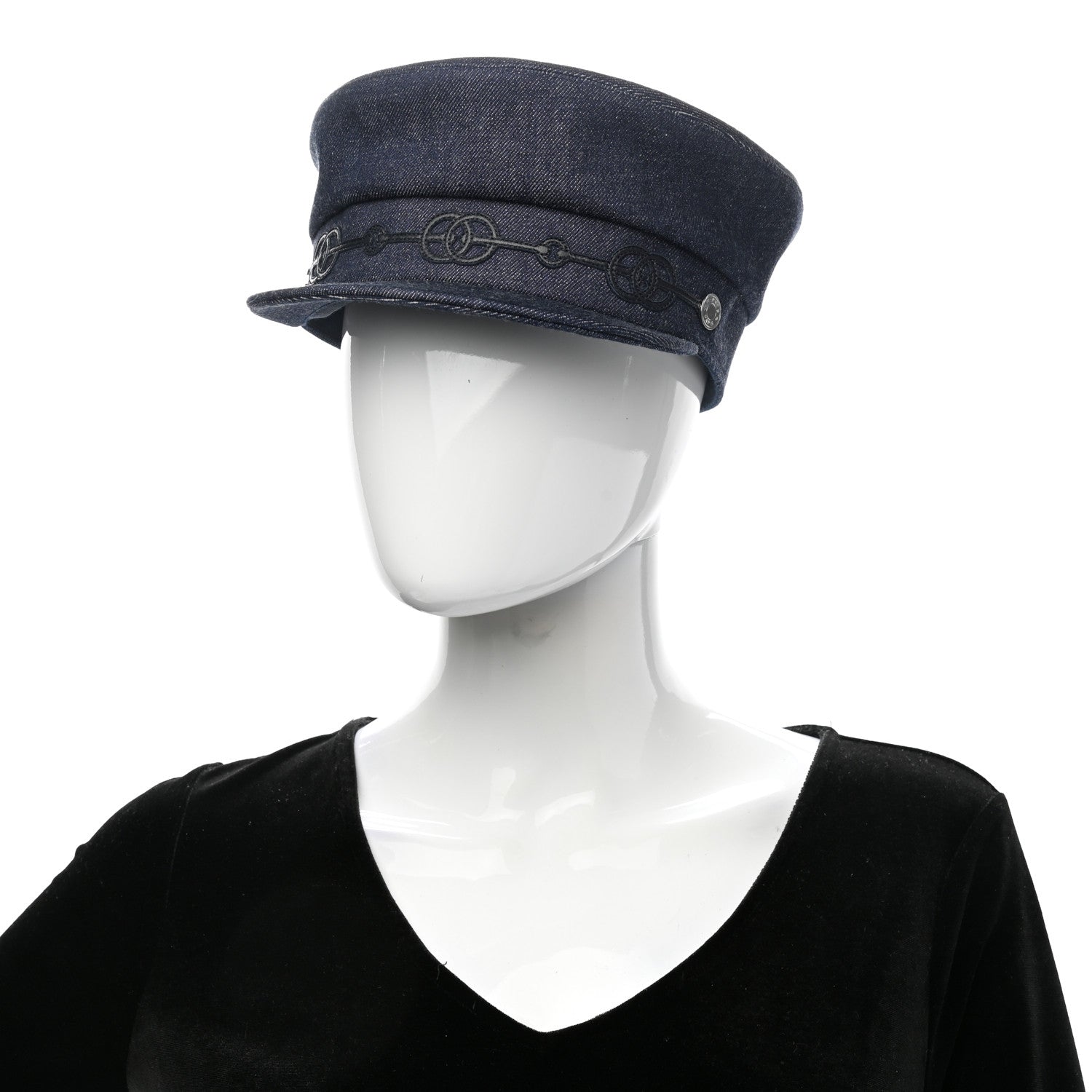 Hermes Denim Cabourg Cap 58 Indigo 2 of 9