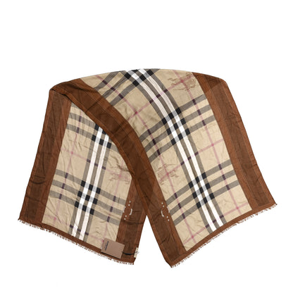 Burberry Modal Cashmere Haymarket Check Scarf Bronze 3 of 5