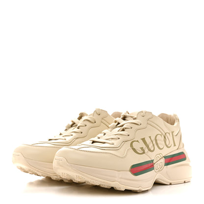 Gucci Calfskin Logo Womens Rhyton Sneakers 39 Ivory 4 of 14