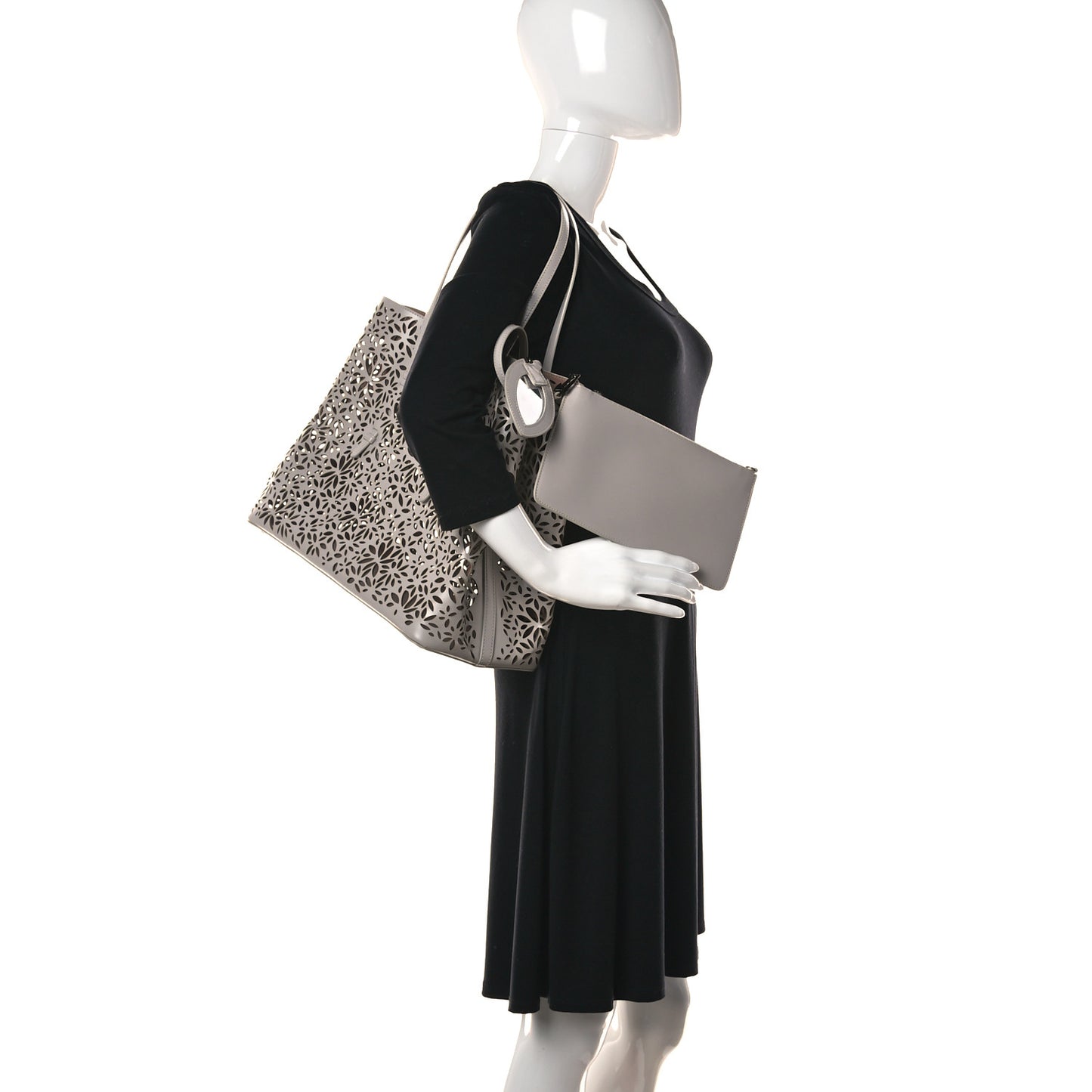 Calfskin Laser Cut Mina 32 Bag White