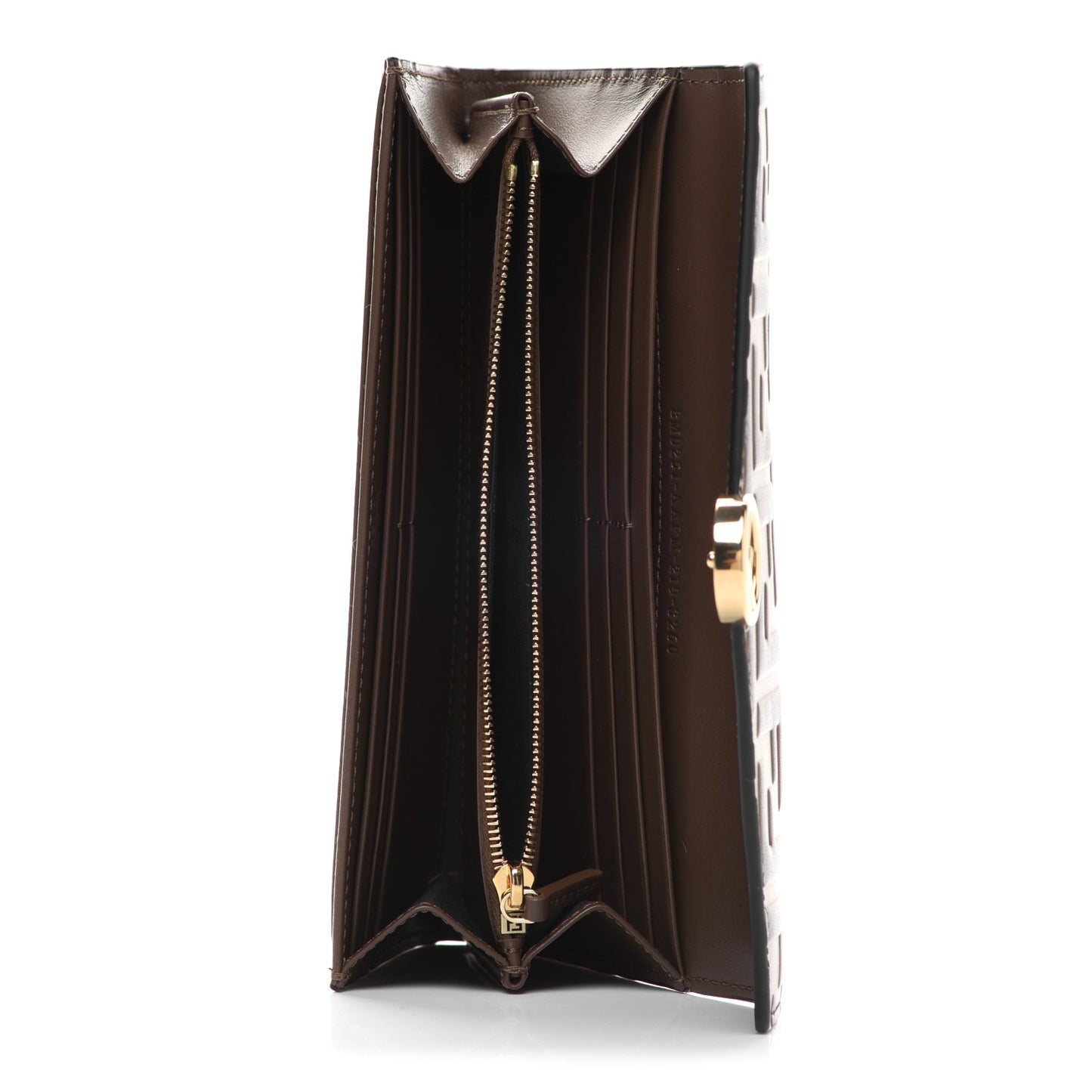 Vitello Soft F is Fendi Bi-Color FF 1974 Embossed Continental Envelope Wallet Maya Black