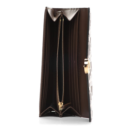 Fendi Vitello Soft F is Fendi Bi-Color FF 1974 Embossed Continental Envelope Wallet Maya Black 5 of 10