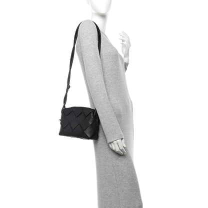 Bottega Veneta Lambskin Maxi Intrecciato Small Cassette Camera Bag Black 2 of 12