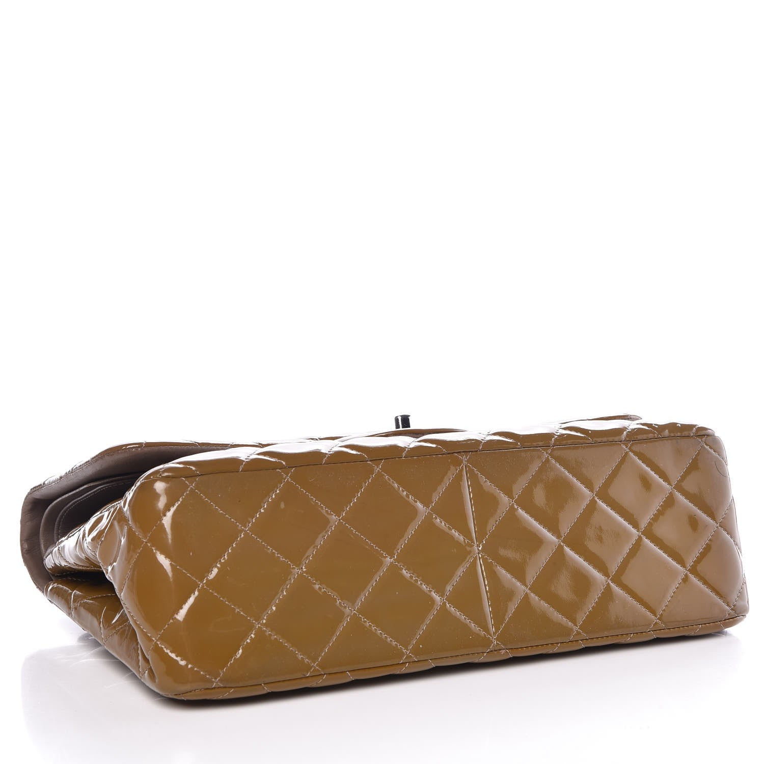 Chanel Patent Quilted Double Flap Light Brown 4 of 13