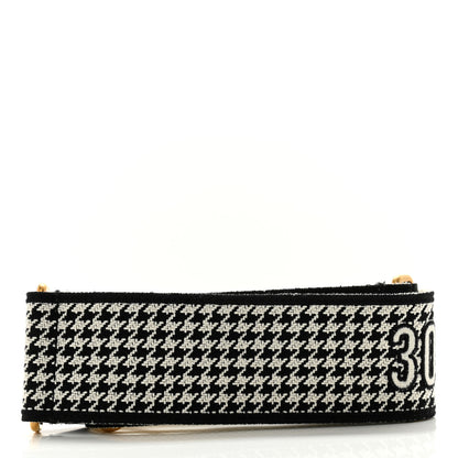 Christian Dior Canvas Houndstooth Embroidered 30 Montaigne Shoulder Strap Black White 2 of 6