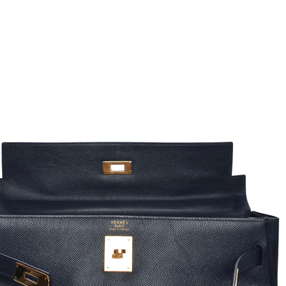Hermes Courchevel Kelly Retourne 35 Bleu Marine 22 of 28