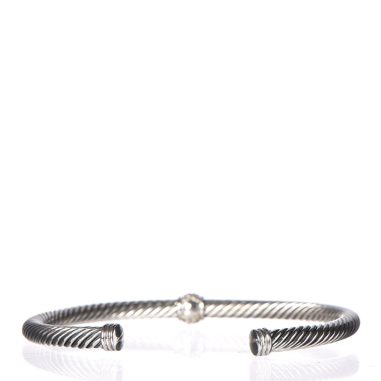 Sterling Silver Diamond 4mm Cable Classics Single Station Bracelet