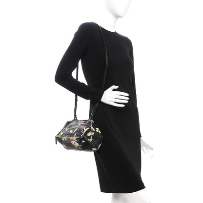 Givenchy Lambskin Magnolia and Moth Print Mini Pandora Black 2 of 7