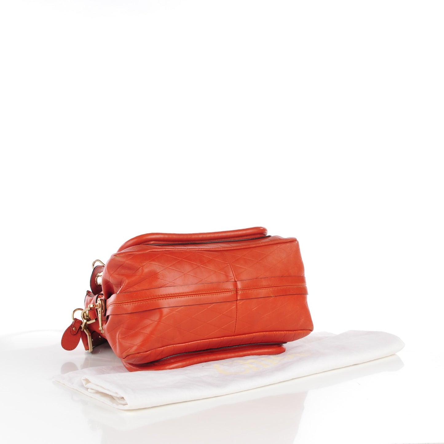 Calfskin Diamond Embossed Medium Paraty Red