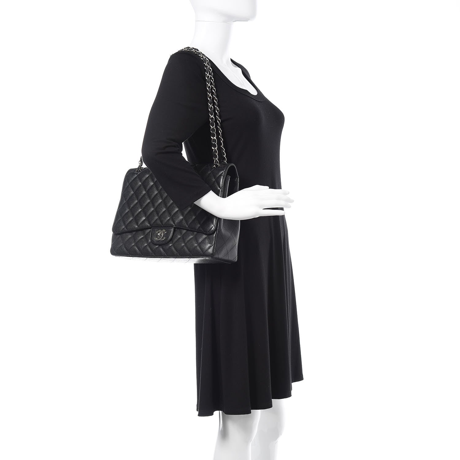 Chanel Caviar Quilted Maxi Single Flap Black 2 of 10