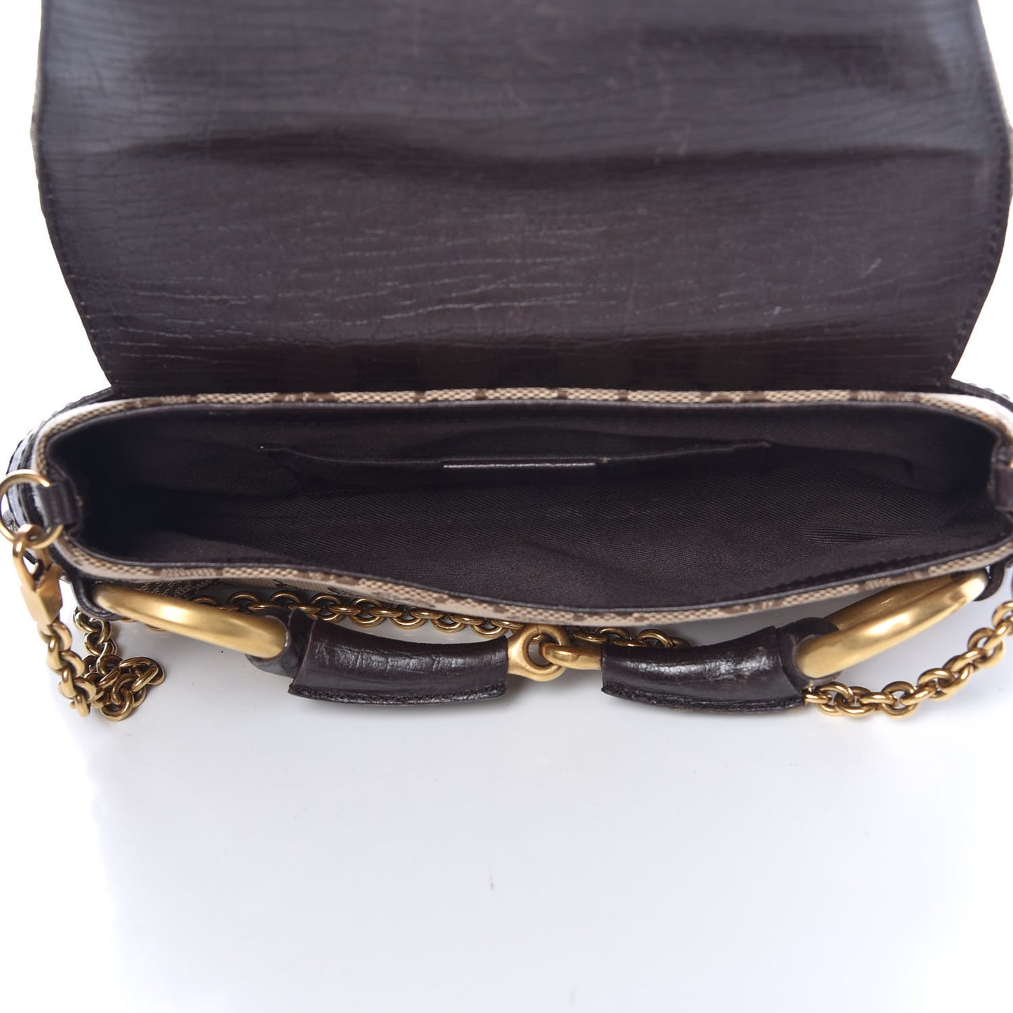 Monogram Horsebit Clutch Dark Brown