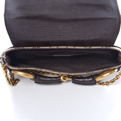 Gucci Monogram Horsebit Clutch Dark Brown 5 of 14