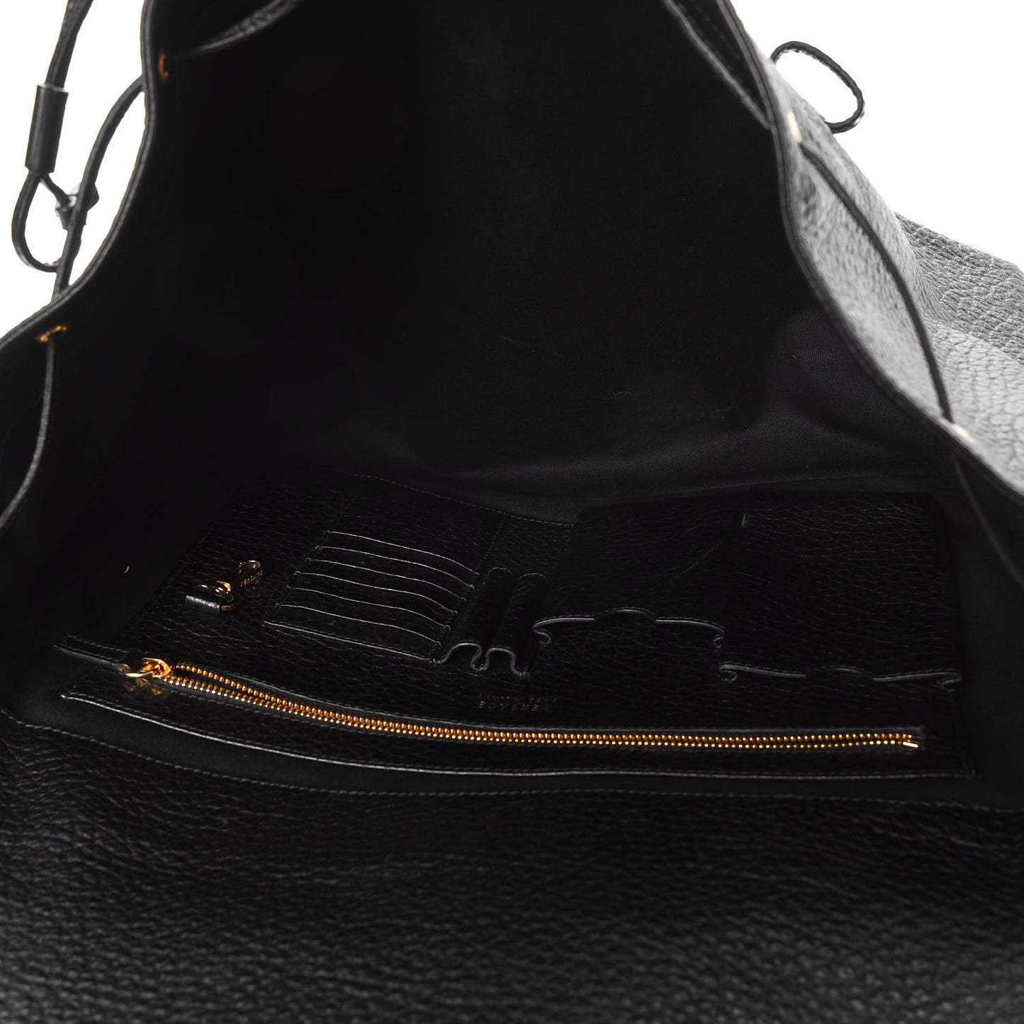 Grained Calfskin Palazzo Medusa Convertible Backpack Black