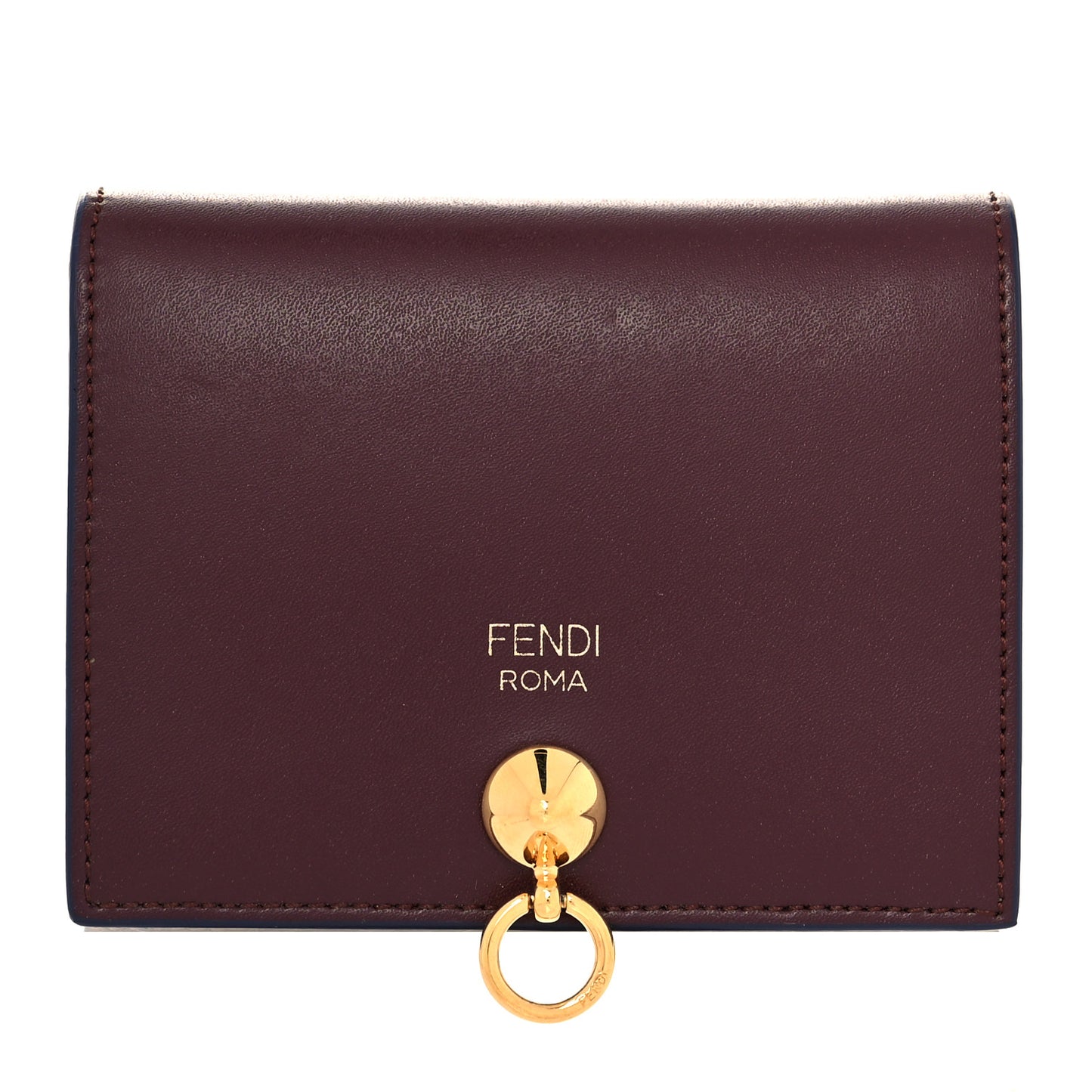 Vitello Liberty Vitello Century Bi-Color By The Way Compact Bi-Fold Wallet Bordeaux Sand