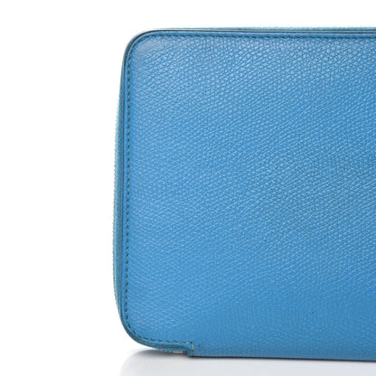 Celine Drummed Calfskin Zip Around Organizer Wallet Turquoise 7 of 17