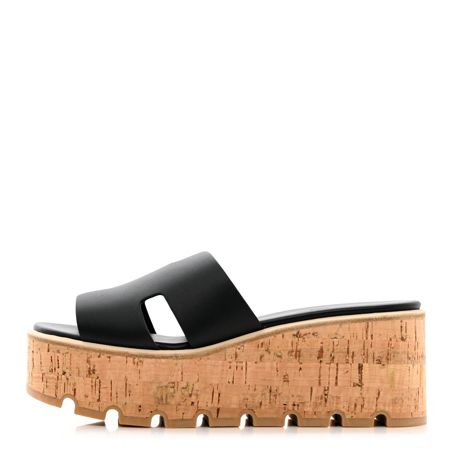 Calfskin Cork Eze 30 Sandals 37 Black