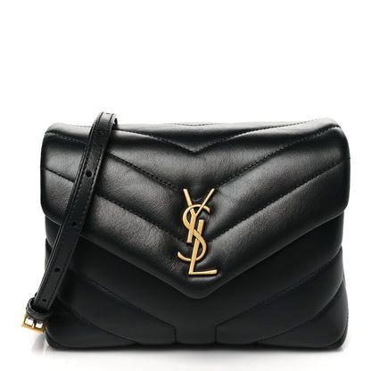 Saint Laurent Calfskin Y Quilted Monogram Toy Loulou Crossbody Bag Black 1 of 11
