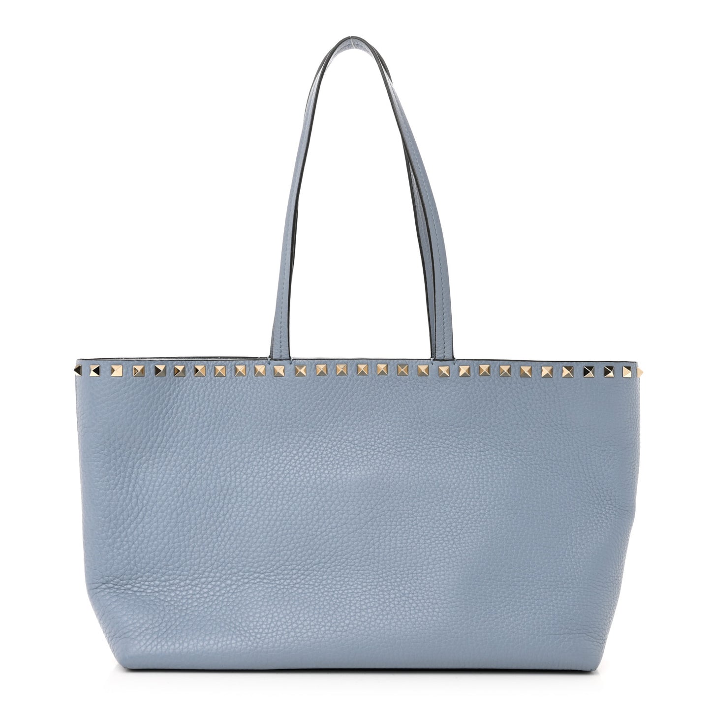 Grained Calfskin Small Rockstud Shoulder Tote Niagara
