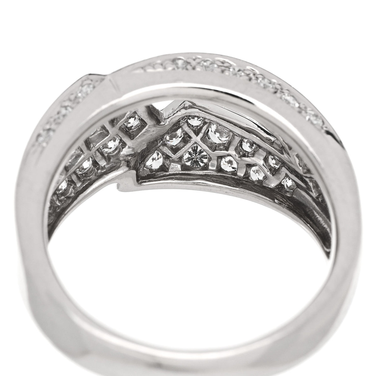 Parker & West by FASHIONPHILE Platinum Diamond .74ctw Geometric Open Band Ring 54 6.75 7 of 9