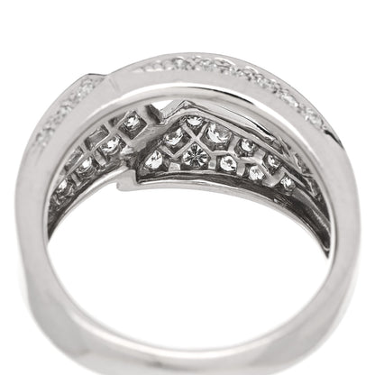 Parker & West by FASHIONPHILE Platinum Diamond .74ctw Geometric Open Band Ring 54 6.75 7 of 9