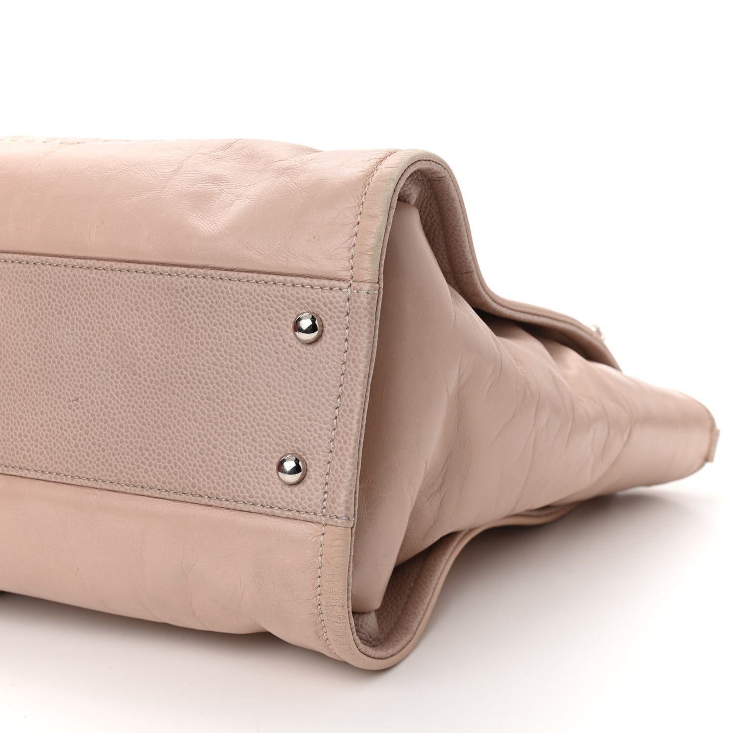 Glazed Calfskin Small Deauville Tote Light Pink